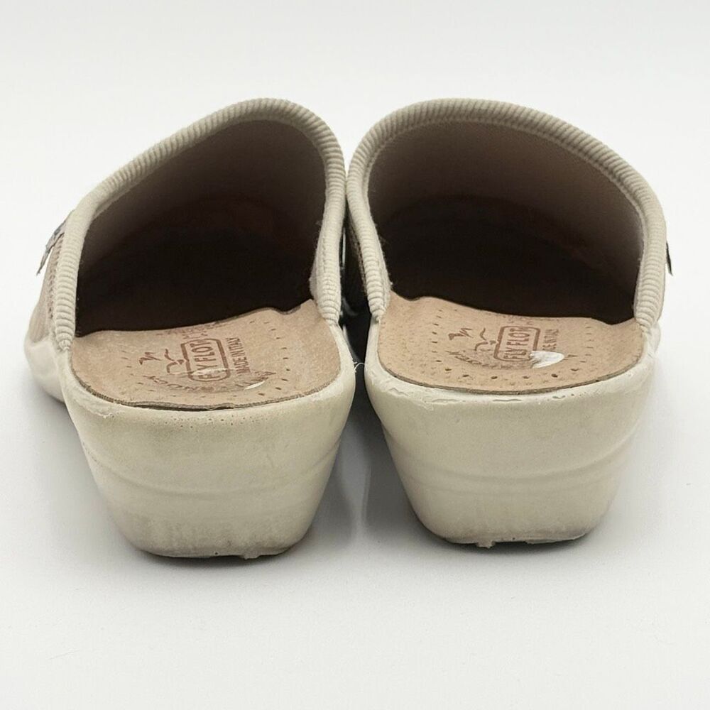 Fly Flot Womens Beige Slip-On Mule Shoes Cloth Slippers - US Size 8-8.5 / EU 39 - Picture 5 of 11